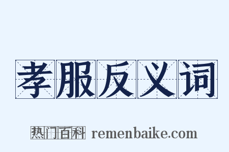 孝服反义词是什么意思的图片